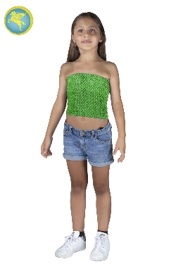 TOP ELASTICO TINTA UNITA VERDE BOTTIGLIA